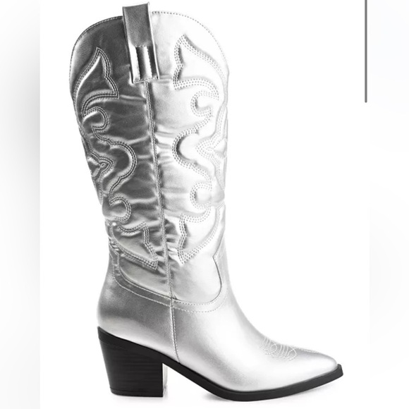 NWT Women's Chantry Mid Shaft Western Boots silver size 10 - Picture 2 of 6
